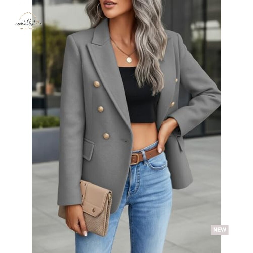 Wool Blend Blazer Fully Lined Business Casual Jacket Pockets Regular Fit - Picture 3 of 6